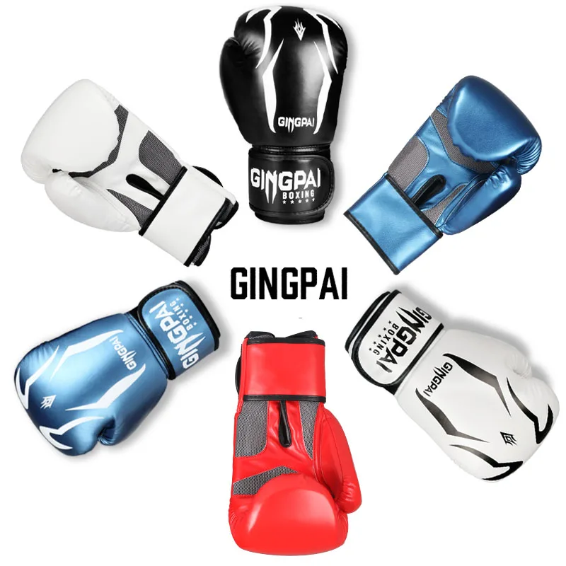 Женские/мужские боксерские перчатки кожаные MMA Muay Thai Boxe De Luva Mitts Sanda для взрослых 8