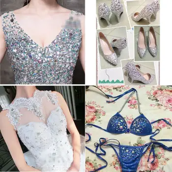 

700pcs AB Clear Sew on Rhinestone Acrylic Crystal Buttons Gems Flatback Diamantes 24 Styles for DIY Crafts Clothes Decor