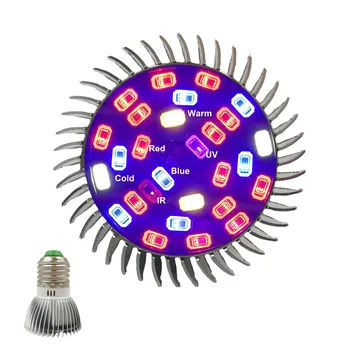 

Full spectrum Grow light E27 LED growing plants Grow lamp 28leds Red Blue UV IR led lamp for flower plant Hydroponic grow