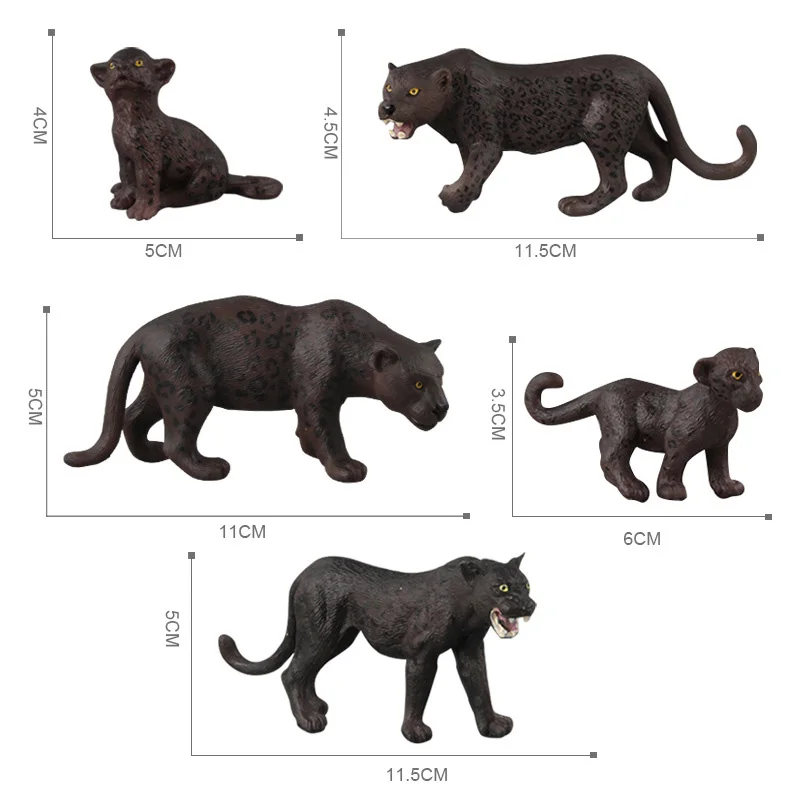 Simulation Panther Figure Collectible Toys Wild Animal Action Figures Kids Animal Cognitive Toys