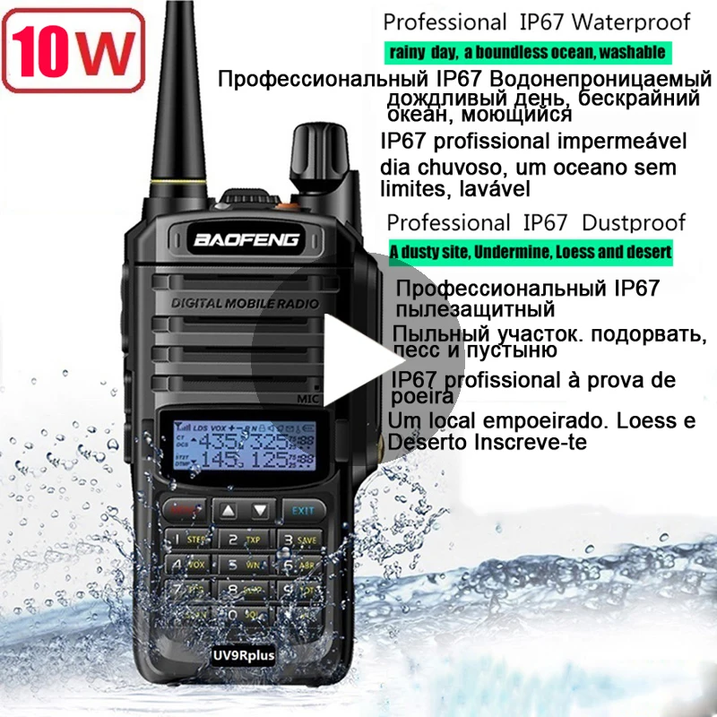 Baofeng UV-9R UV 9R UV9R Plus Powerful Waterproof Baofeng Walkie Talkie Ham VHF UHF Radio Station IP67 Transceiver Boafeng 10 w