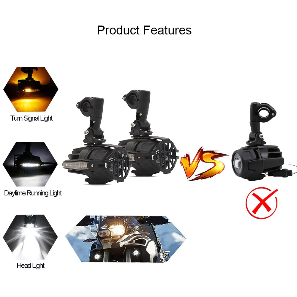 Светодиодный светильник для мотоцикла, вспомогательный, точечный, противотуманный, поворотник, сборка, фара для вождения, 40 Вт, для BMW R1200GS ADV F800GS F700GS F650GS K1600