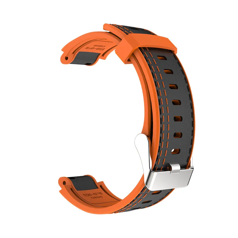 orange SIKAI силиконовый кожаный ремешок для часов Amazfit Verge lite умные часы высококачественный кожаный ремешок сменный Браслет для Huami 3 - Цвет: orange