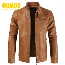 Oumor Мужская зимняя брендовая Новая повседневная винтажная Теплая Флисовая кожаная куртка, Мужская верхняя одежда, модная камуфляжная куртка из искусственной кожи для мужчин