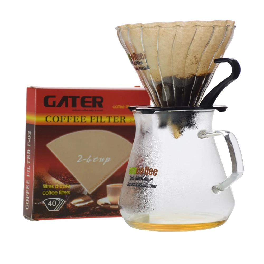 Eco coffee Value bundle V60 капельница+ 580 мл сервер+ 102 фильтры эспрессо Подарочный кофейный набор кофеварка