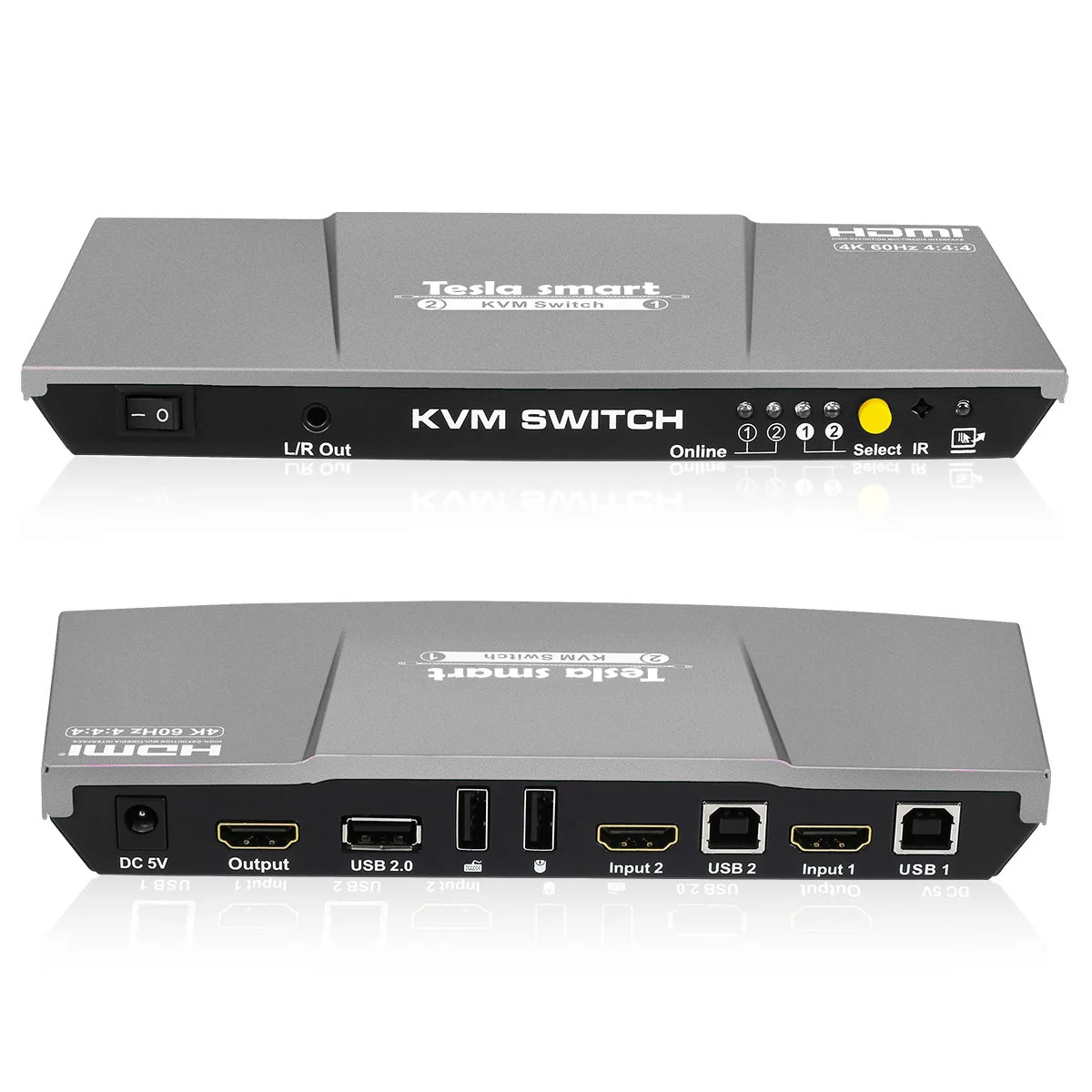 Ultra HD 4K HDMI KVM переключатель 2 порта HDMI коммутатор 2x1KVM переключатель 2 в 1 выход Поддержка USB 2,0 портов клавиатура и мышь