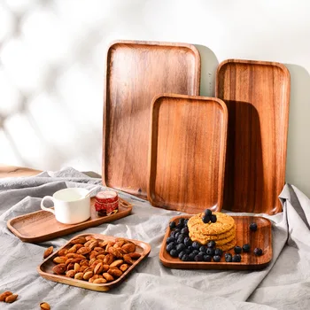 

Natural Zebra Wood Modern Simplicity Serving Tray Kung Fu Tea Cutlery Trays Pallet Fruit Dessert Plate 15 Sizes Available