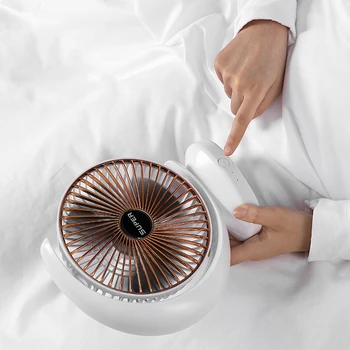 

Rechargeable Fan Desktop Electric Fan USB Mini Fan Quite 90°Adjustable Degree Fan Portable Fan-Gold