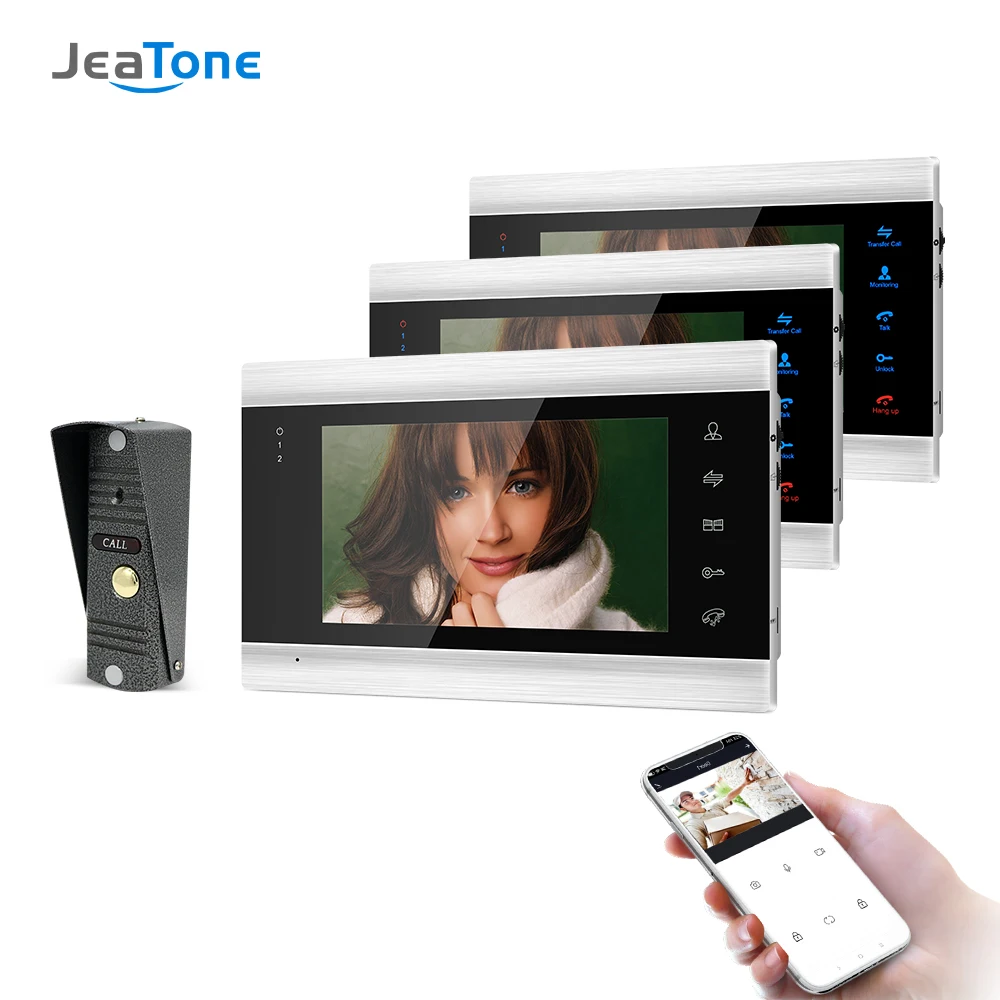 Jeatone 7 Pollici Wifi Digita Smart Private House Ip Video Door Peephole Phone Intercom System Outdoor Antipioggia Campanello Camera