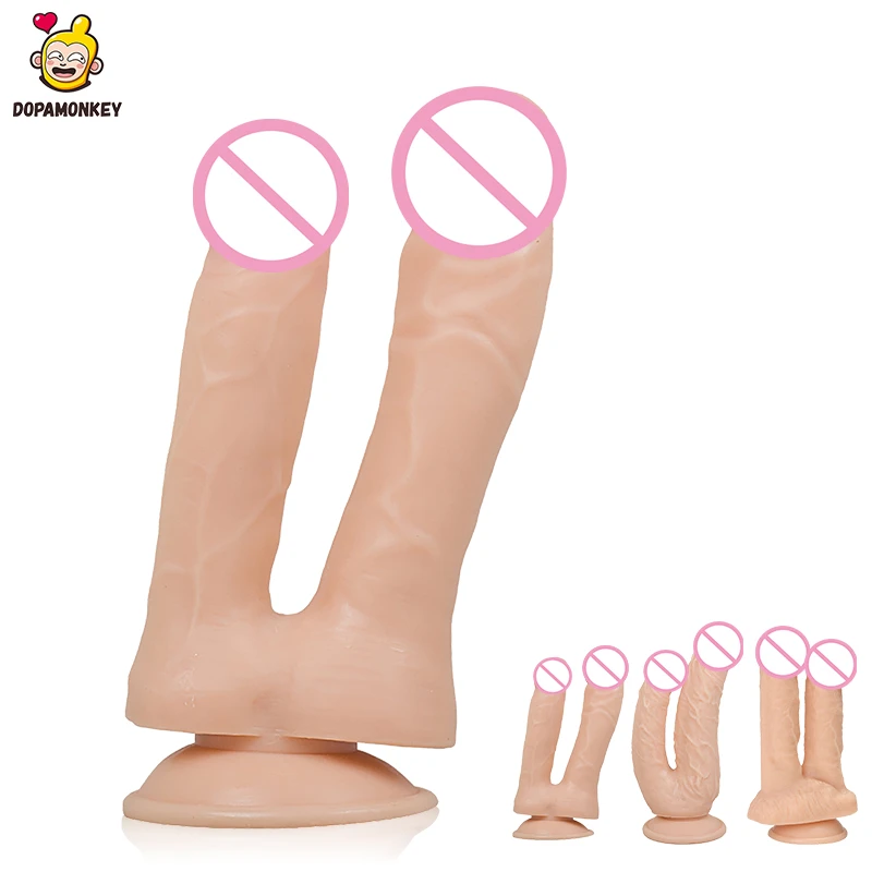 DopaMonkey Double Headed Dildo With Suction Cup Penis Sex Toys Dual Dildo For Woman or Couple Lesbian Masturbator Vagina AnalDildos picture