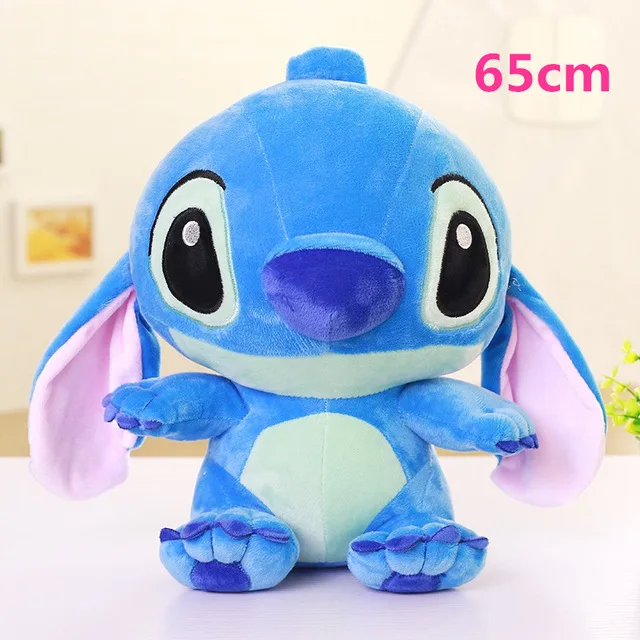 10-80 см Kawaii Stitch плюшевые игрушки мягкие милые аниме Лило и Стич шовные куклы для детей Детские Подушки Подарки на день рождения - Color: 65cm blue