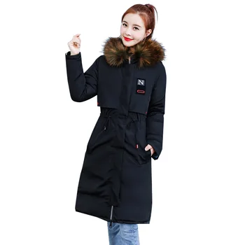 

Women Wear Both Sides Down Cotton Coat Winter Jacket Winter New Mid-Long Hooded Padded Warm Coat Ladies Parker Coat Outerwear