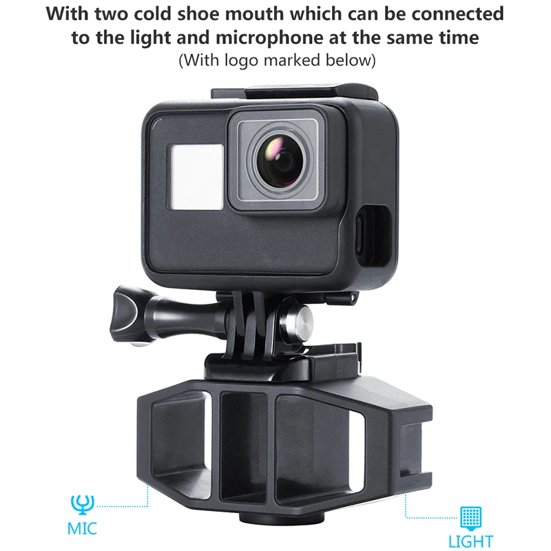 Gp-1 Gopro Vlogging Stand Bracket 2 Холодный башмак крепление 1/4 дюймов Винт для Gopro Hero 7 6 5 Sjcam Dji Osmo Action Sport Cameras(2 шт