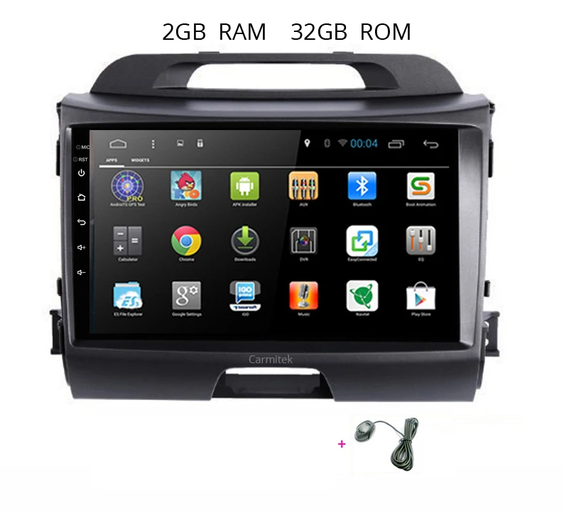 Android 2 din автомобильный DVD мультимедийный радиоприемник для KIA Sportage 2010 2011 2012 2013 сенсорный экран Bluetooth wifi SWC - Цвет: 2G 32G Microphone