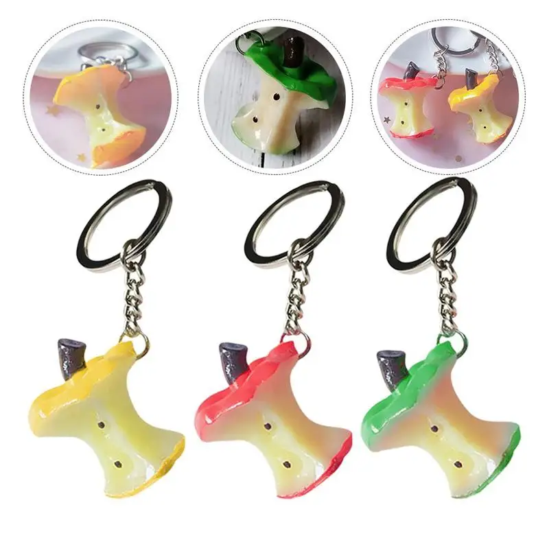 

6pcs Christmas Keychains Creative Key Holder Key Rings Apple Core Keychains Key Decoration Bag Pendant Christmas Ornaments