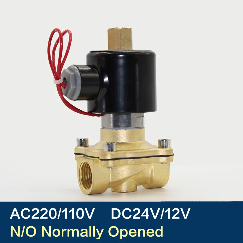 Электрический электромагнитный клапан 1/" 3/8" 1/" 3/4" " DN8/10/15/20/25/50 нормально открытый пневматические для воды, воздуха на дизельном топливе, керосине внутренний 12 V/24 V/220 V/ 110V