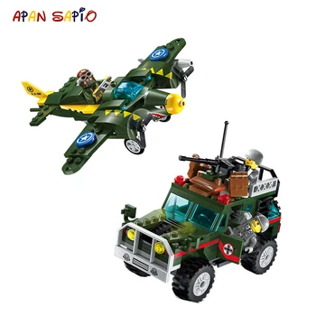 

Building Blocks Military Sets City Car Tank Soldiers SWAT Educational Game Figure Bricks Compatible Brands Toys for Children
