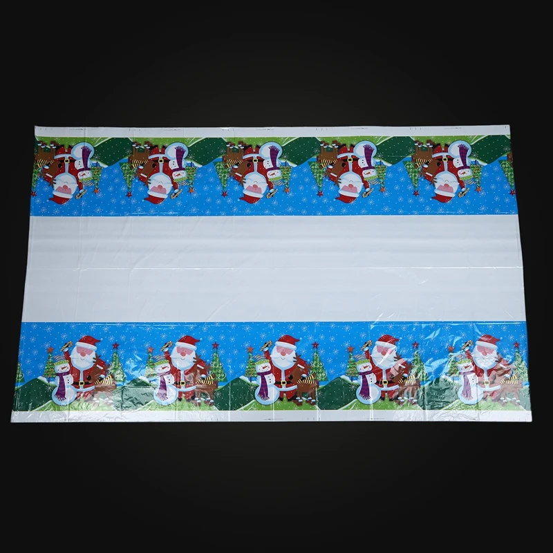 New-Christmas Disposable Tablecloth Festive Rectangle Oblong Table Cloth Xmas Tableware Dining Kitchen Table Cover 110*180cm