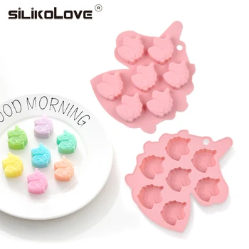 

SILIKOLOVE 3D Craft Unicorn Ice Cube Mold Tray Ice Cream Silicone Mold DIY Gummy Candy Baking Kitchen Tools