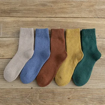 

Unisex Fashion Solid Warm Thickening Middle Tube Socks Stockings woman socks calcetines de la mujer skarpetki damskie sokken