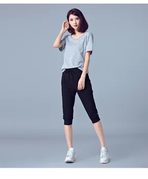 

Sweatpants Mid New Arrival New Pantalon Mujer Free Shipping 2020 Waist Elastic Casual Pants Straight Flat Cotton Solid Regular