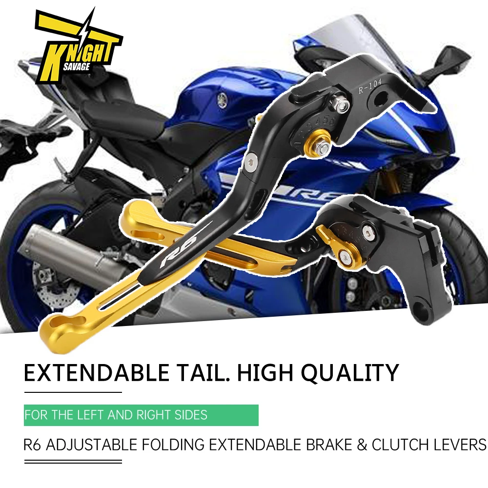 

For YAMAHA YZFR6 CNC Adjustable Folding Extendable Brake & Clutch Levers Hydraulic Replacement Handle Motorcycle Accessories