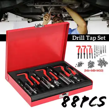

88Pcs M6+M8+M10 HSS Drill Tap Set Auto Engine Block Restoring Damaged Thread Repair Tool Hand Tool Kit Set