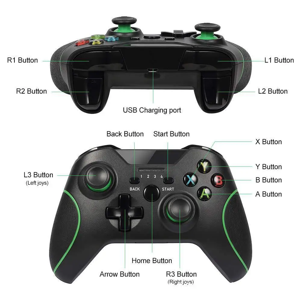 Pad için 2.4G kablosuz Bluetooth Gamepad oyun kolu Joypad