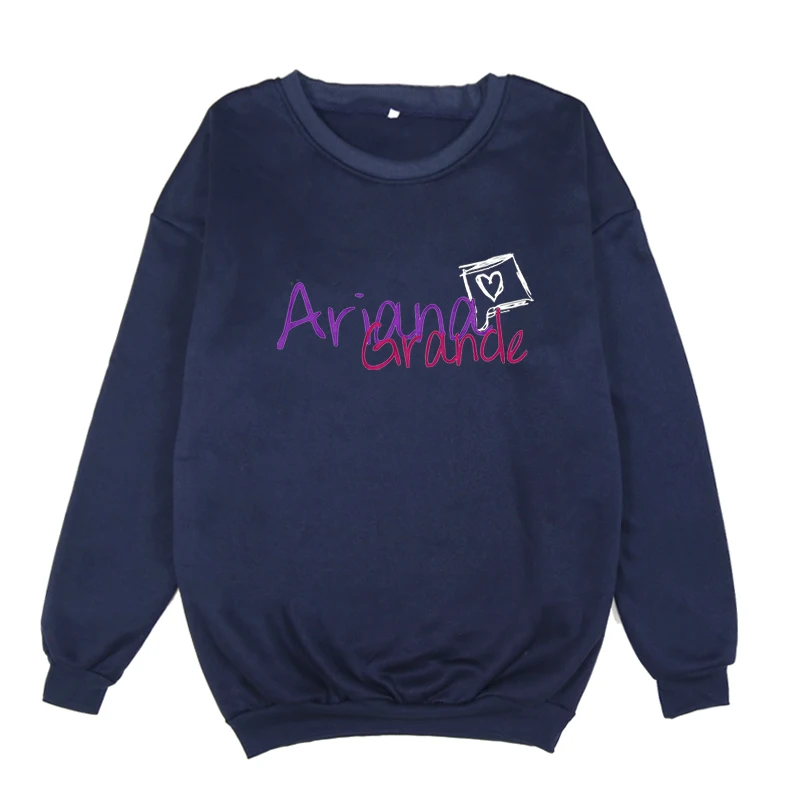 941-ArianaGrand-19(4 Пуловеры с круглым вырезом для девочек, Женская хлопковая спортивная одежда с круглым вырезом, осенне-зимние толстовки, женские джемперы с круглым воротником - Цвет: 941-ArianaGrand-19(4