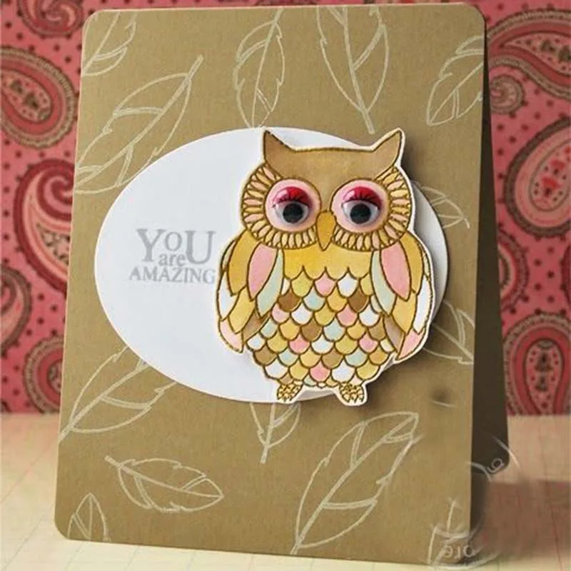 Owl Metal Cutting Dies And Clear Stamps For Scrapbooking Diy Craft