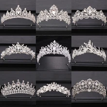 AiliBride נזר חתונה כתר כלה שיער אביזרי לוקסוס הבארוק קריסטל מלכת קראון נשים למבוגרים מתנת מסיבת שיער תכשיטים(China)