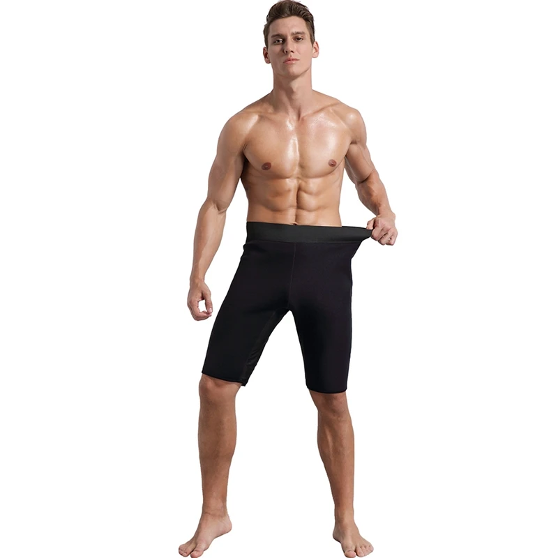 

Trousers Fitness Body Shaper Fitness Man shorts Knee Length Elastic Running shorts men Sweating Slimming Sauna Shorts Sports