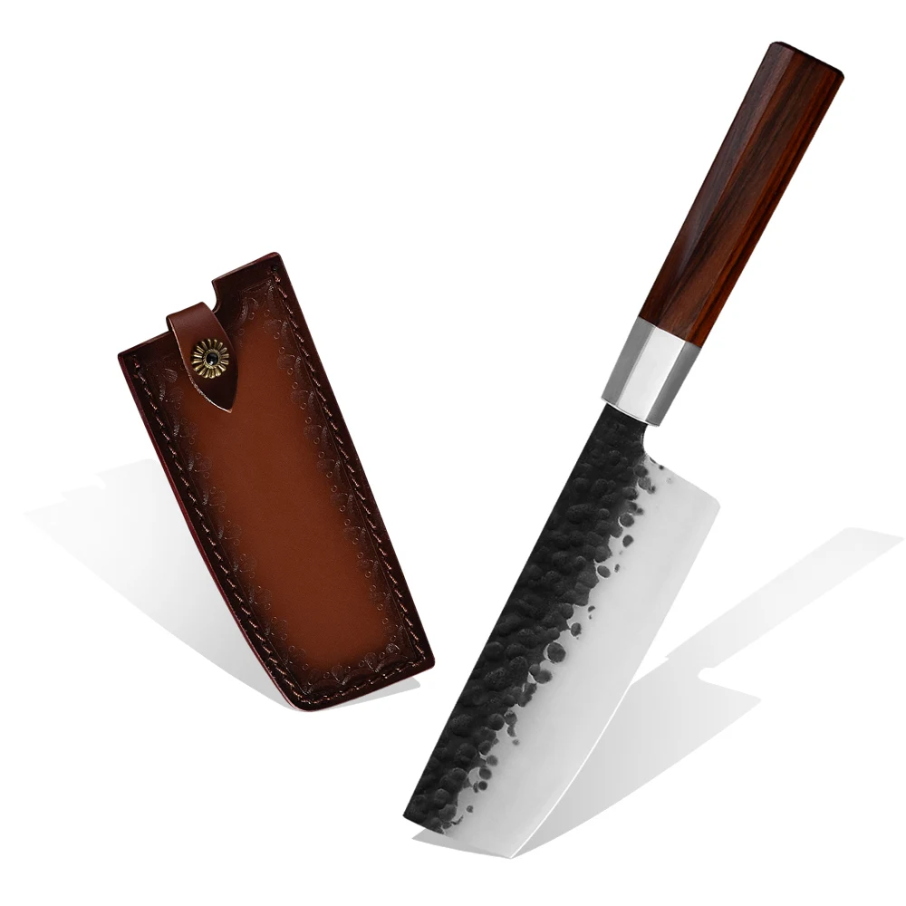 7 inch Nakiri Цин Высокое качество нержавеющая сталь кованые ножи молоток лезвие киритсуке/Шеф/сантоку/Nakiri кухонный Кливер инструмент для приготовления пищи - Цвет: 7 inch Nakiri