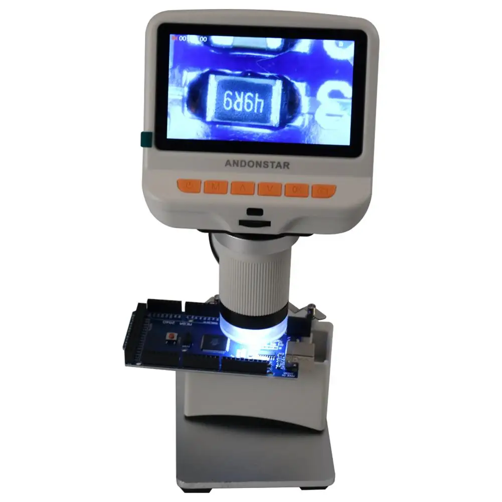 

Adjust 500x-1500x Digital Microscope Electronic Video 4.3 Inch HD LCD Soldering Microscope Phone Repair Magnifier + Metal Stand