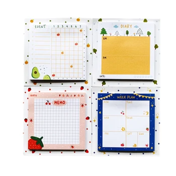 

30 Pages Cute Tree Strawberry Cherry Avocado Sticky Note Memo Pad Week Plan School Office Supply Student Stationery Kid Gift
