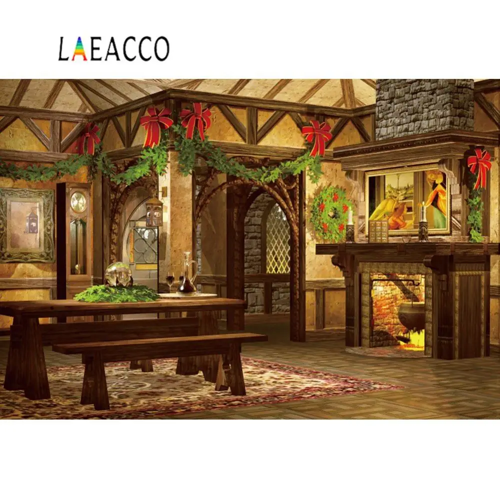 Laeacco фото фон старый Сельский винтажный дом бар камин интерьер фотография Фон
