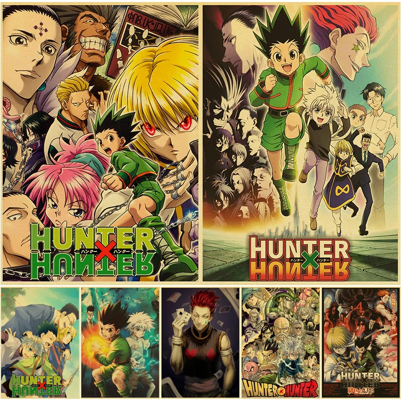 Трендовые винтажные постеры в стиле японского аниме Hunter X декоративные картины