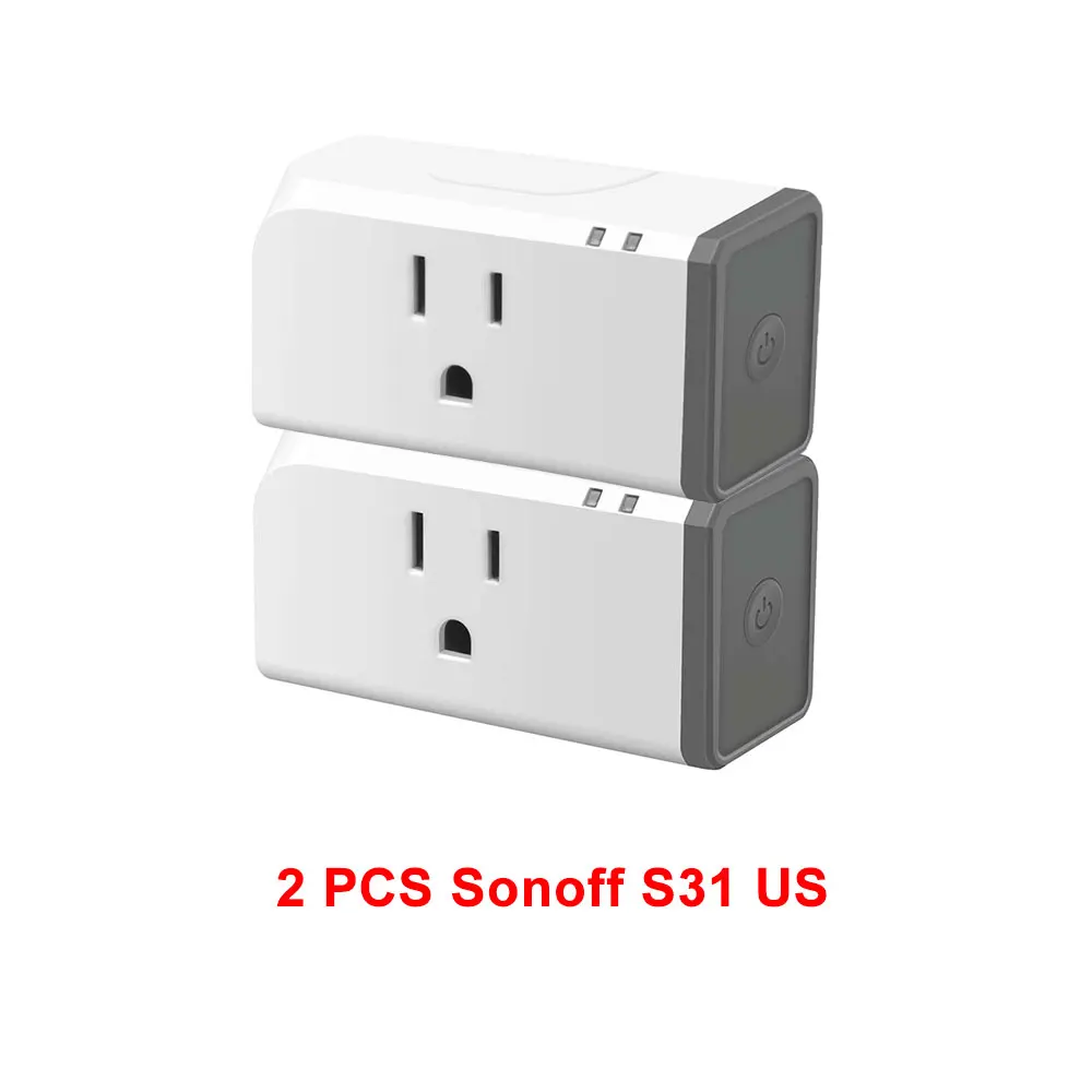 Itead Sonoff S31 Smart Plug мониторинг энергии версия США Wifi переключатель Модернизированный компактный дизайн Поддержка Google Home Alexa IFTTT - Комплект: 2 PCS Sonoff S31