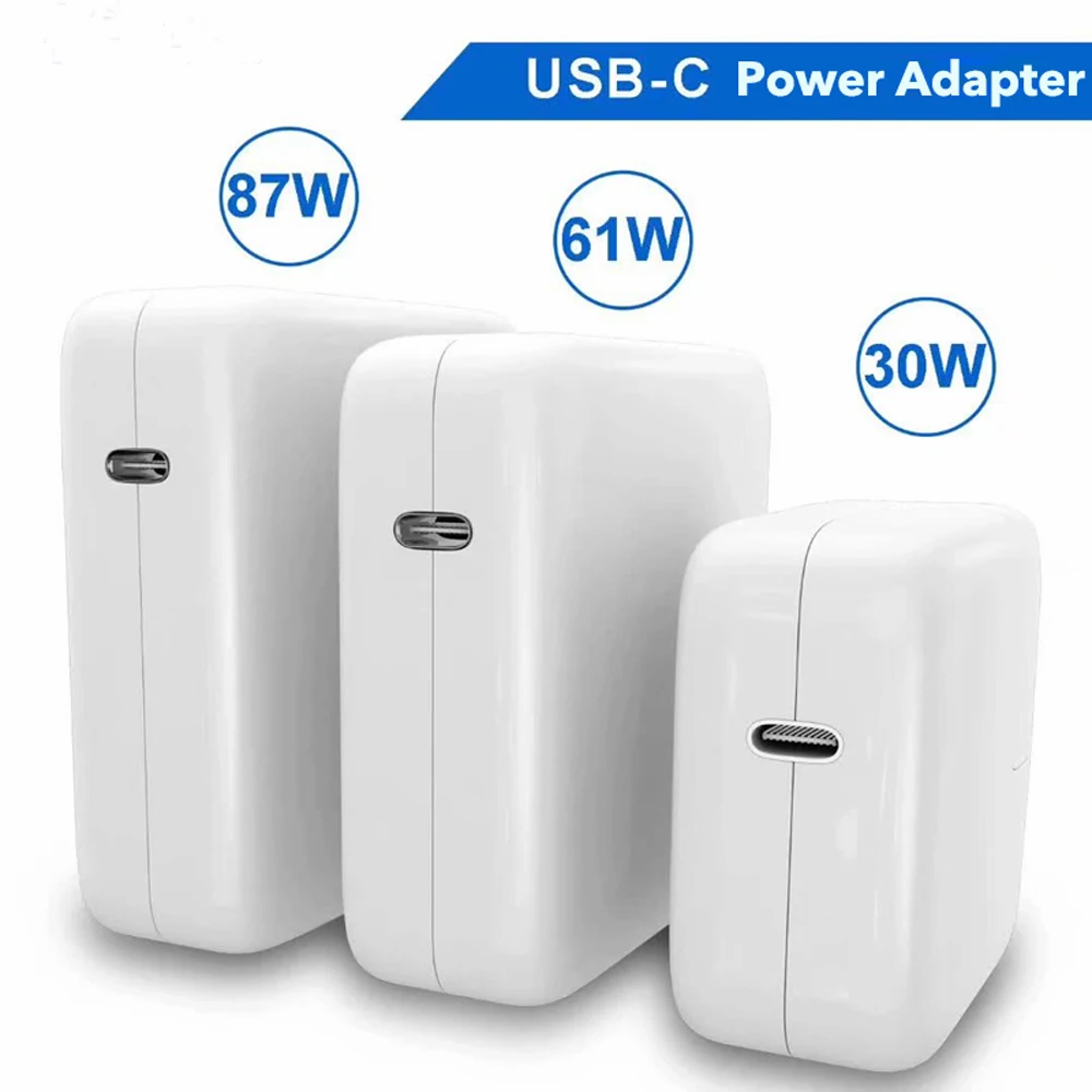 1Pcs/PD Charger USB-C Power Adapter 20W 30W 61W 87W QC3.0 PD Charger For new MacBook Pro/Air Macbook iphone 12 pro/iPad Pro - ANKUX Tech Co., Ltd