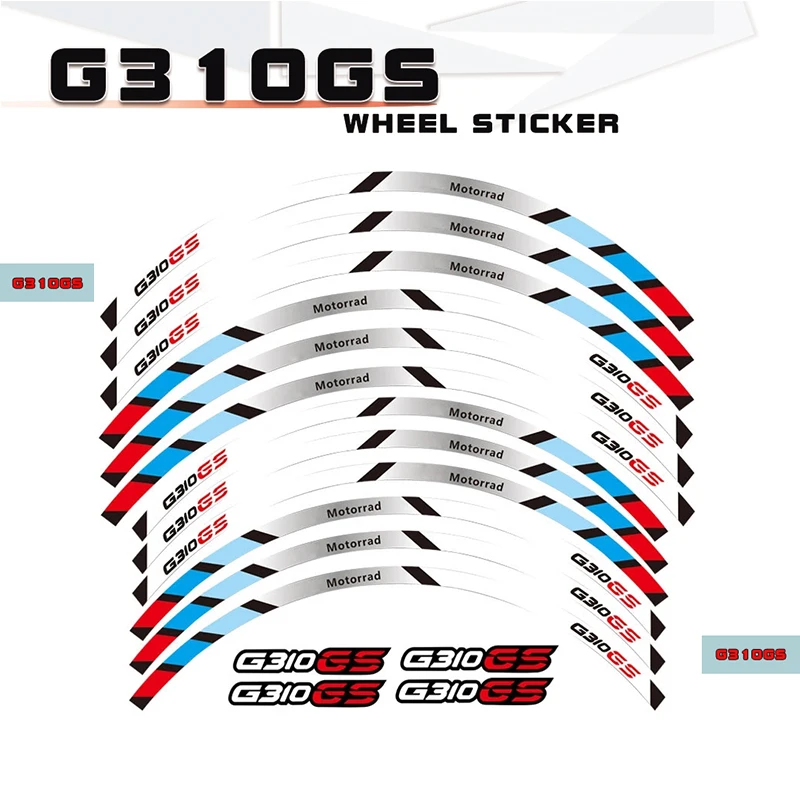 

Multi-color customizable tape for motorcycle tire wheels sunscreen decorative decals stripe protection stickers for BMW G310GS