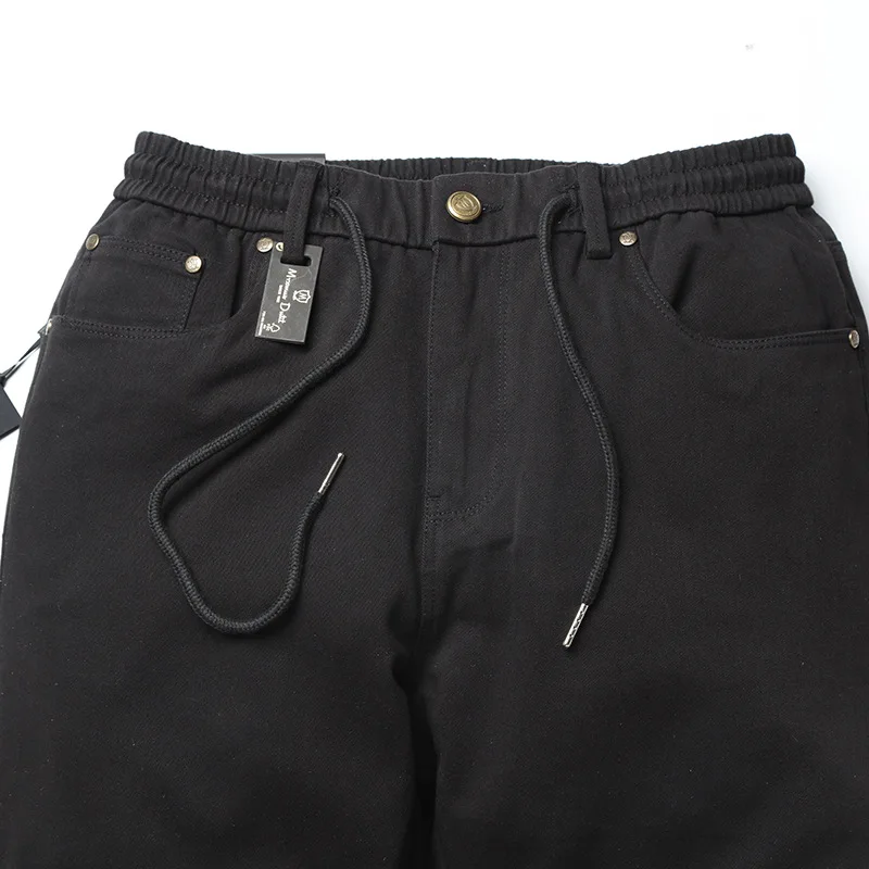 

MD + Men's Trousers Youth Autumn And Winter Rubber Band Lace-up Men's Trousers pencil pants Elasticity Slim-MEN'S Casual Pants M
