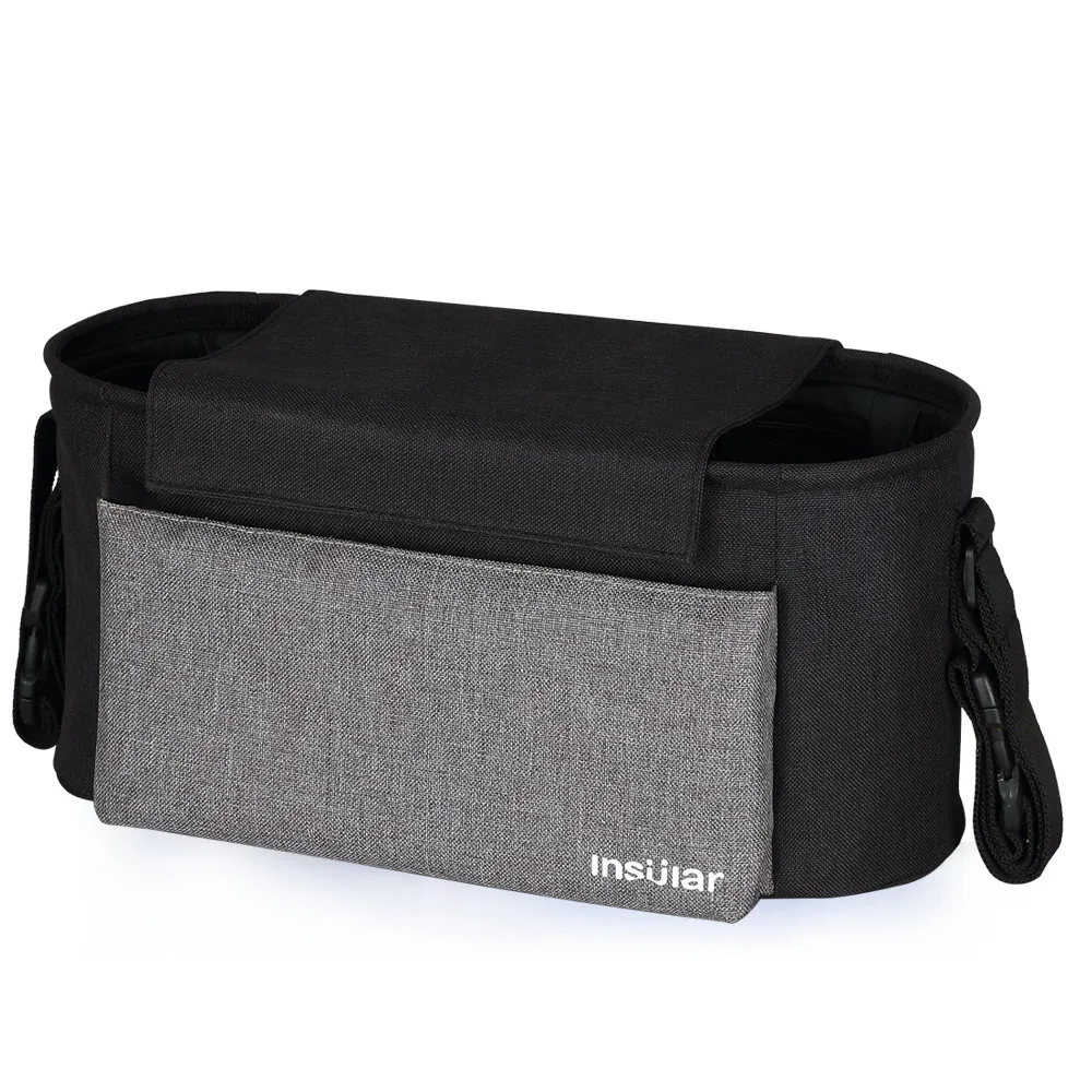 Baby Stroller Multifunctional Hanging Bag Large Storage Mummy Bag Baby Feeding Waterproof Travel Handbag Infant Care Baby Toys - Цвет: Black