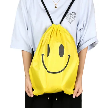 

Smiley Drawstring Backpack School Gym Canvas Drawstring Bag Canvas Storage Pack Rucksack Pouch For School Back Pack For Teen