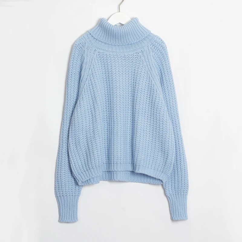 

WIXRA Women Sweaters and Pullovers Turtleneck Long Sleeve Casual Thick Sweater Loose Knitted Jumpers 2019 Autumn Winter