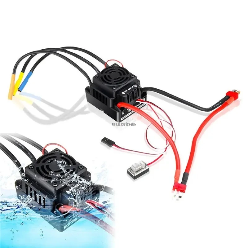 

HobbyWing QuicRun WP-8BL150 черный 1/8 бесщеточный водонепроницаемый 150A ESC использование 3-6S Lipo для RC автозапчастей двойной разъем T / XT60