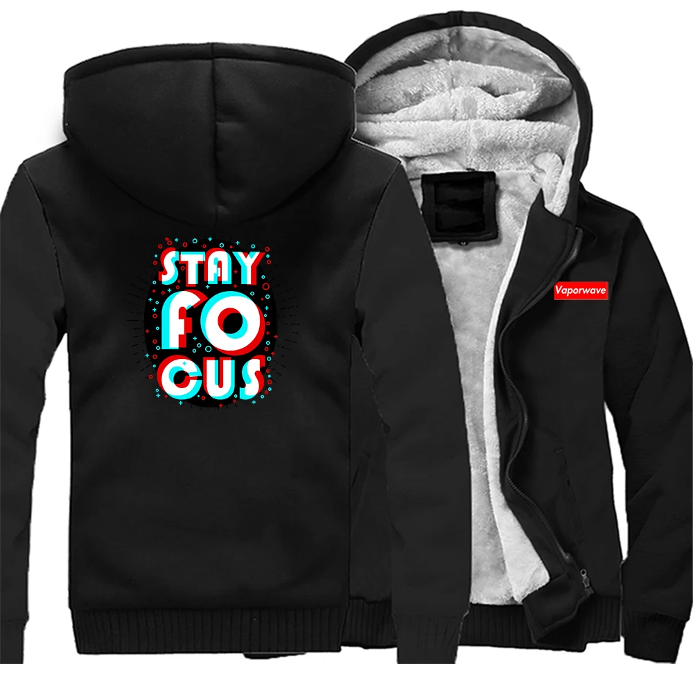 

Designer Jackets Stay Focus Funny Warm Mens Hoodie Jackets Bodywarm Jackets Fitness Jackets Men Winter Sportswear Bomber Jacket