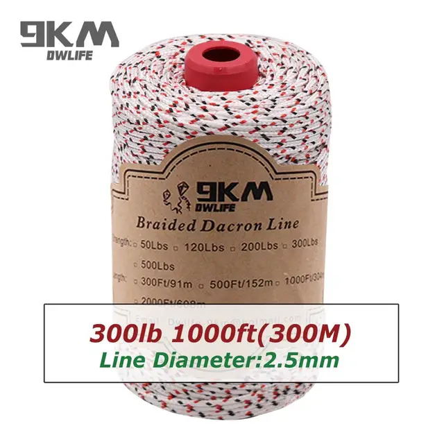 Braided Dacron Fishing Line Outdoor Kite Line 500-1000ft Multi-Functional Camping Flag Tying Band Fishing Applications 50-500Lbs 1000ft 300lbs