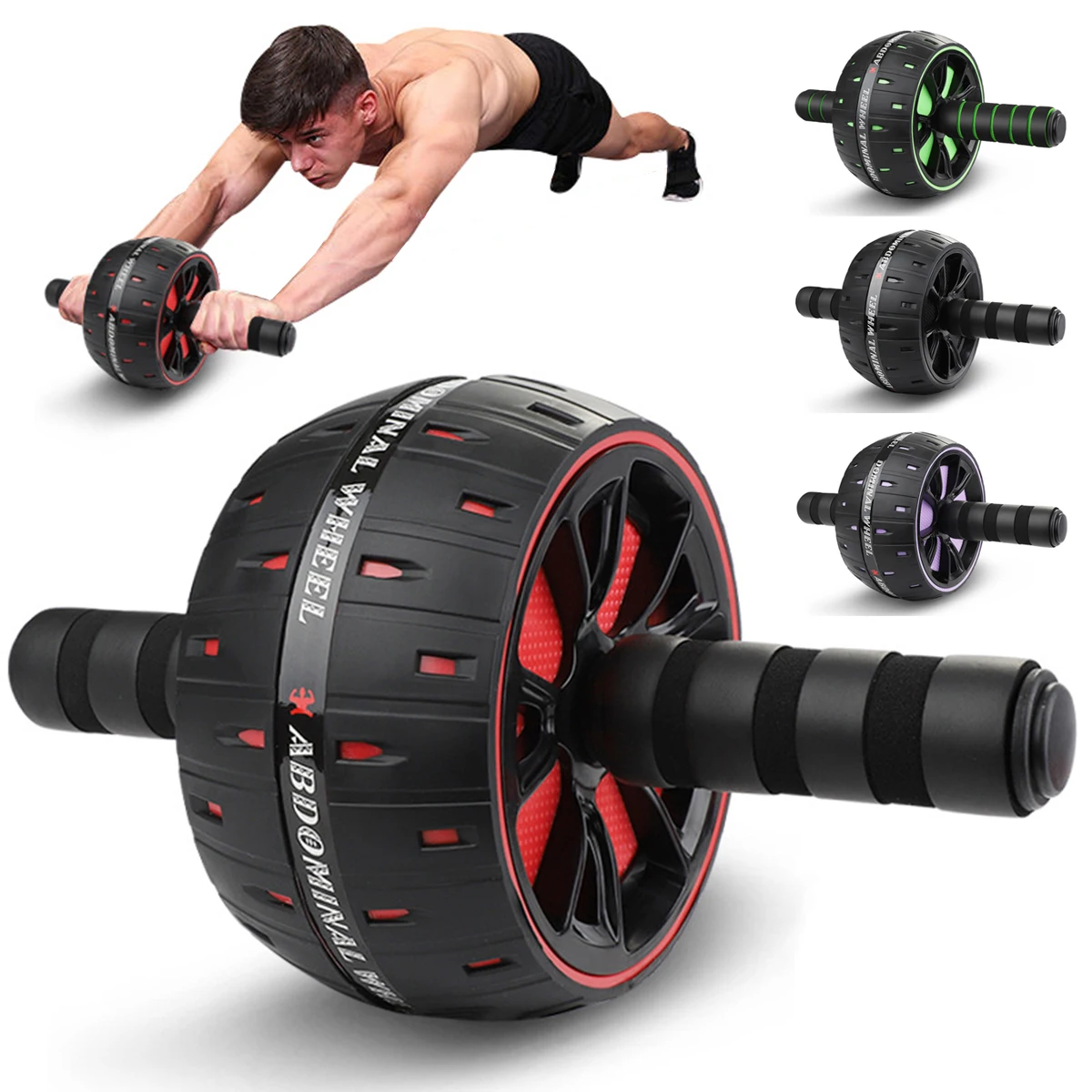 Abdominal Exercise Exercise Roller Automatic Telescopic Abdominal Exercise Equipment Abdominal Muscle Fitness Training Belly Wheel Mute Single Wheel Suitable for Home Gym Abdominal Roller 