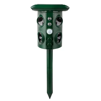 

Animal Repellent, Solar Powered Waterproof Animal Repeller with Ultrasonic Wave, Motion Sensor, Flashing Light, Buzzer, 4 Speake