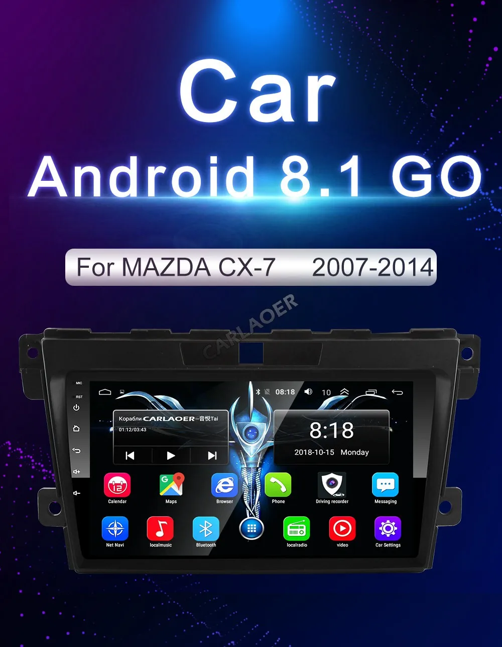 Android 8,1 мультимедийный плеер для 2007 2008 2009 2010 2011- MAZDA CX-7 cx7 cx 7 gps Navi 2din автомобильная видеокамера-регистратор с креплением к радио головное устройство Wi-Fi